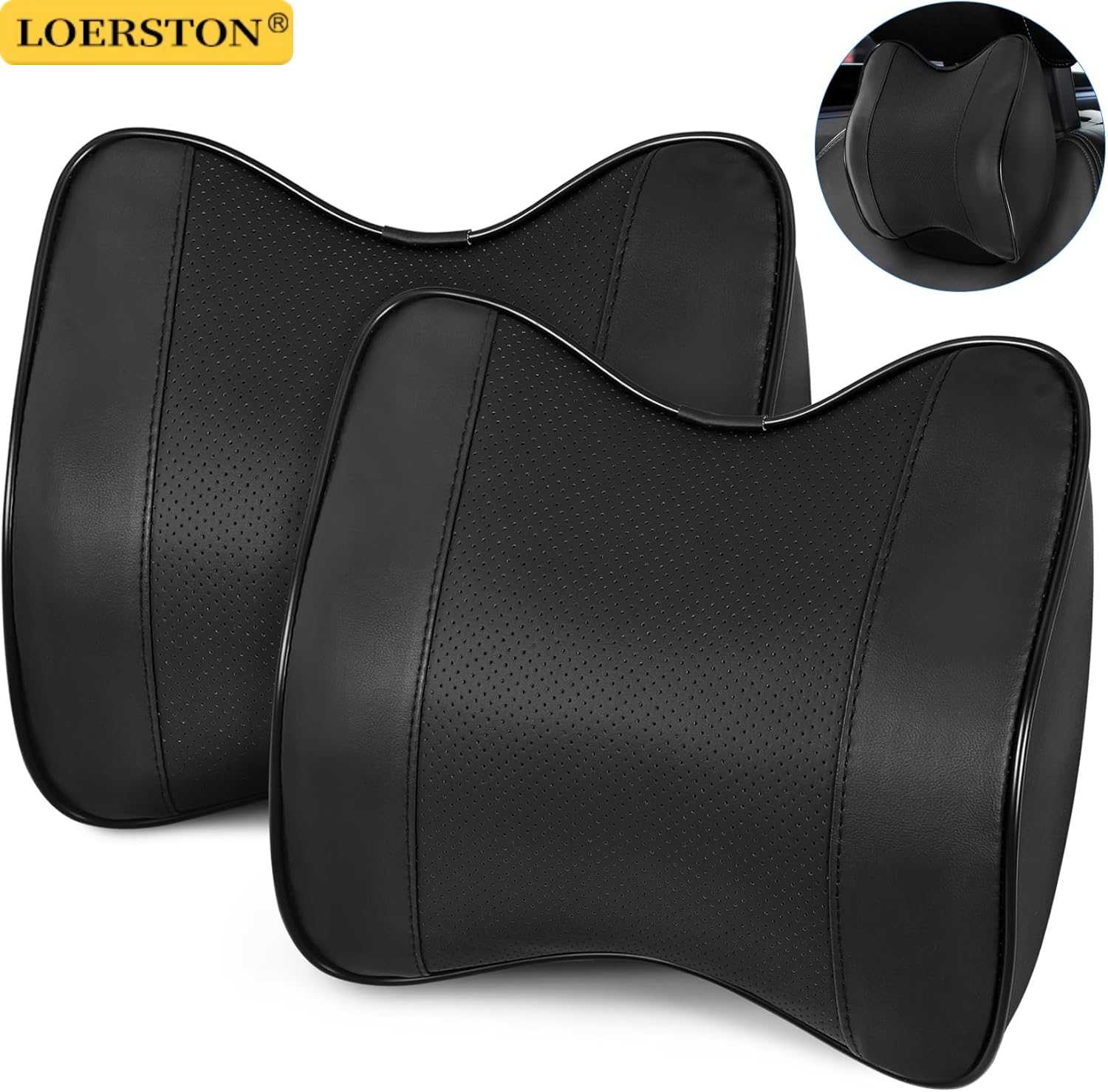 Memory Foam Car Neck Pillow Lumbar Support - Araba Boyun Desteği Yastığı, Nefes Alabilen