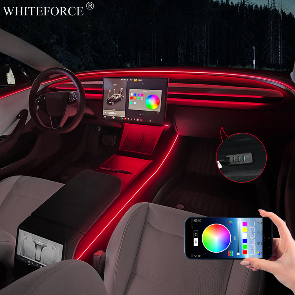 Led Ambient Interior Car Lights App Control - Tesla Model Y Juniper LED İç