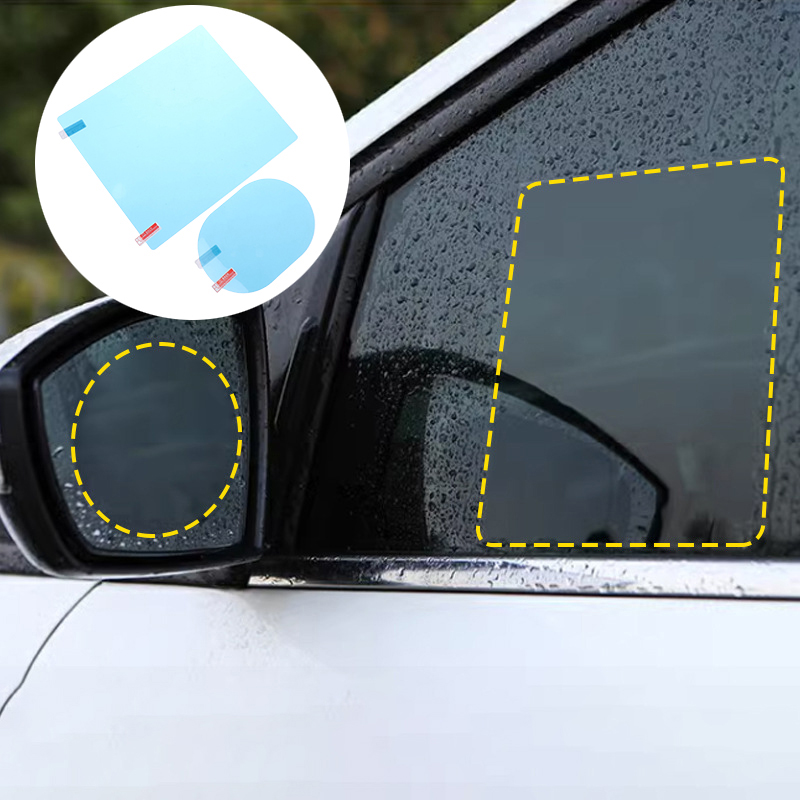 Anti Glare Car Rearview Mirror Film - 4 adet Anti sis parlama yağmur