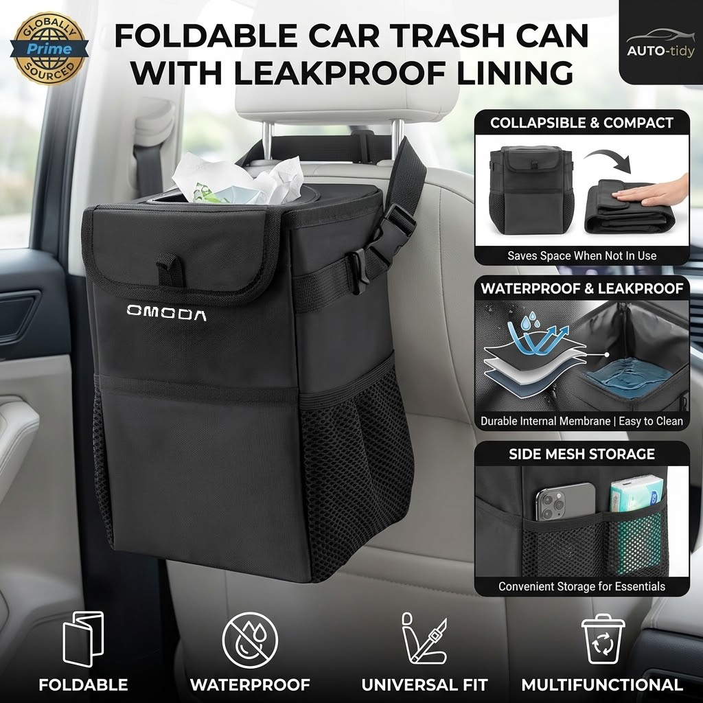 Waterproof Car Trash Can With Lid - Chery Omoda C5 5 7 8