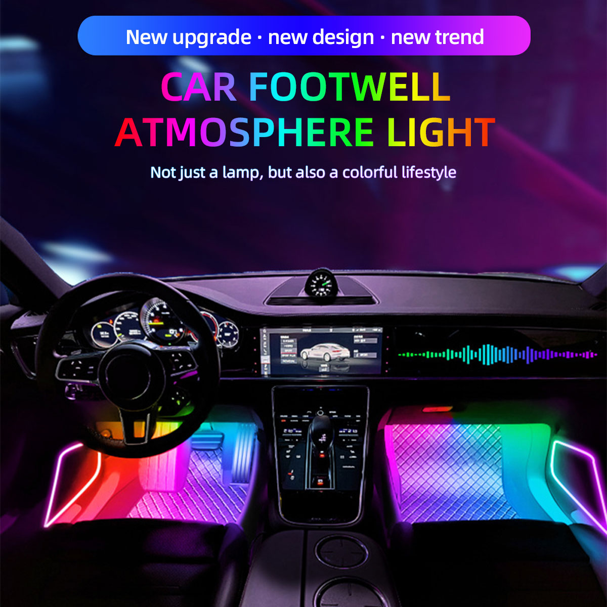 2/4in1 12/18 LED RGB Gökkuşağı - Led Ambient Interior Car Lights App Control incelemesi ve fiyatı