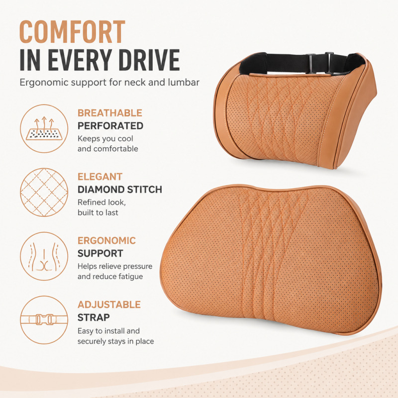 Araba Başlığı Boyun Yastığı Ha - Memory Foam Car Neck Pillow Lumbar Support incelemesi ve fiyatı