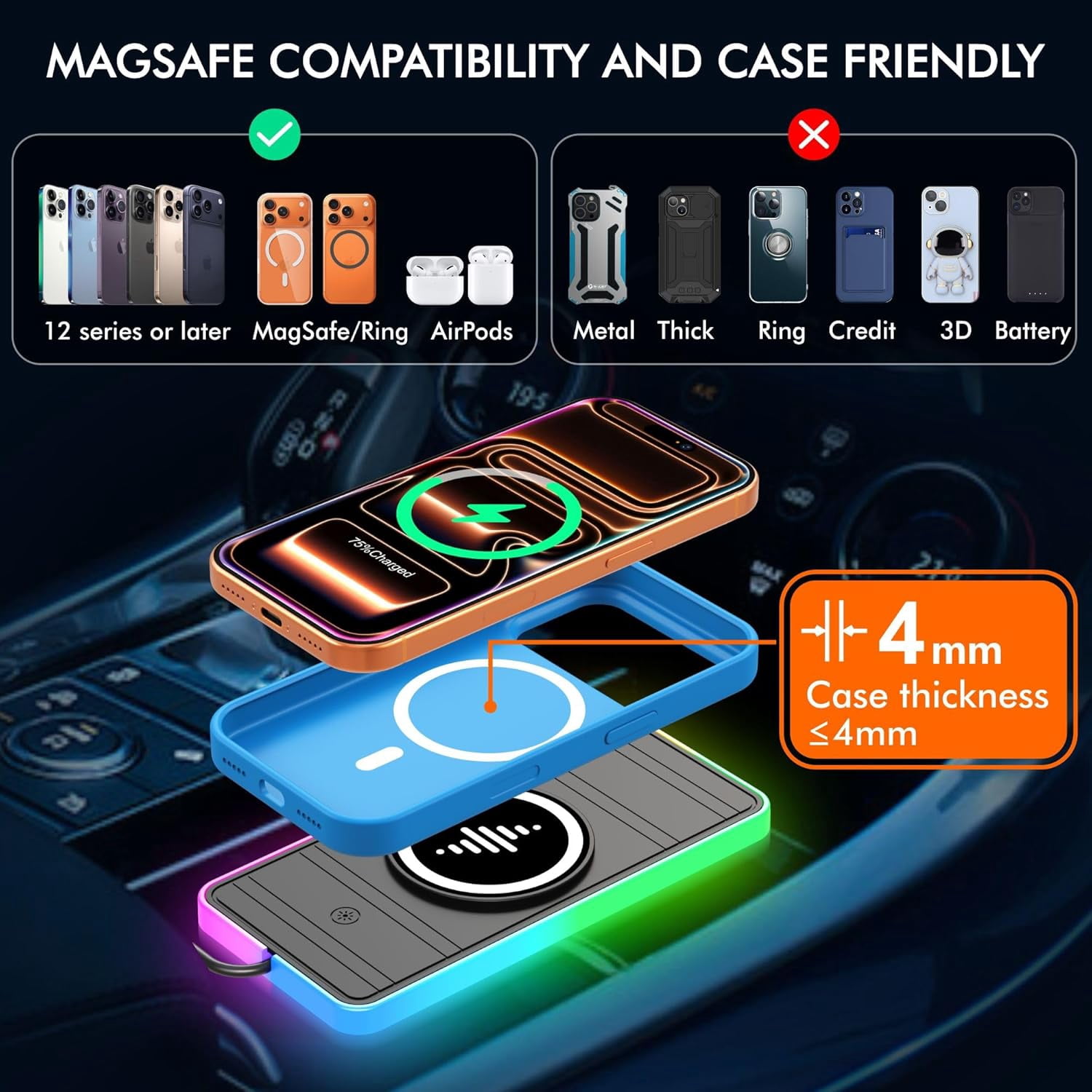 15W Manyetik Kablosuz Araç Şar - Wireless Car Charger Mount Fast Charging incelemesi ve fiyatı